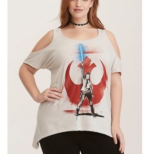 Torrid/Her Universe Rey Cold Shoulder Tee NWOT